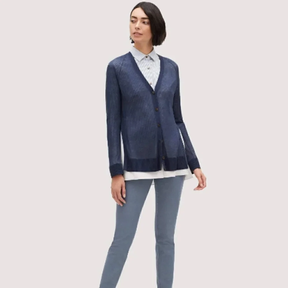 Lafayette 148 New York, Spice Multi Everson Dip-Dye Shirt, Size M, EUC. - Picture 11 of 11